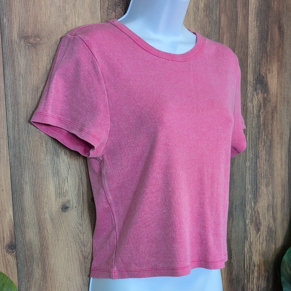 American Eagle Outfitters Pink Crop Short Sleeve Tee XL         M646